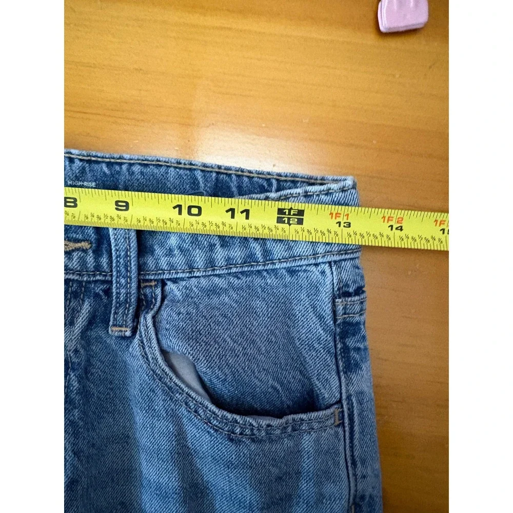 Old Navy Girls High-Rise Baggy Wide Leg Distressed Light Wash Jeans Size 12